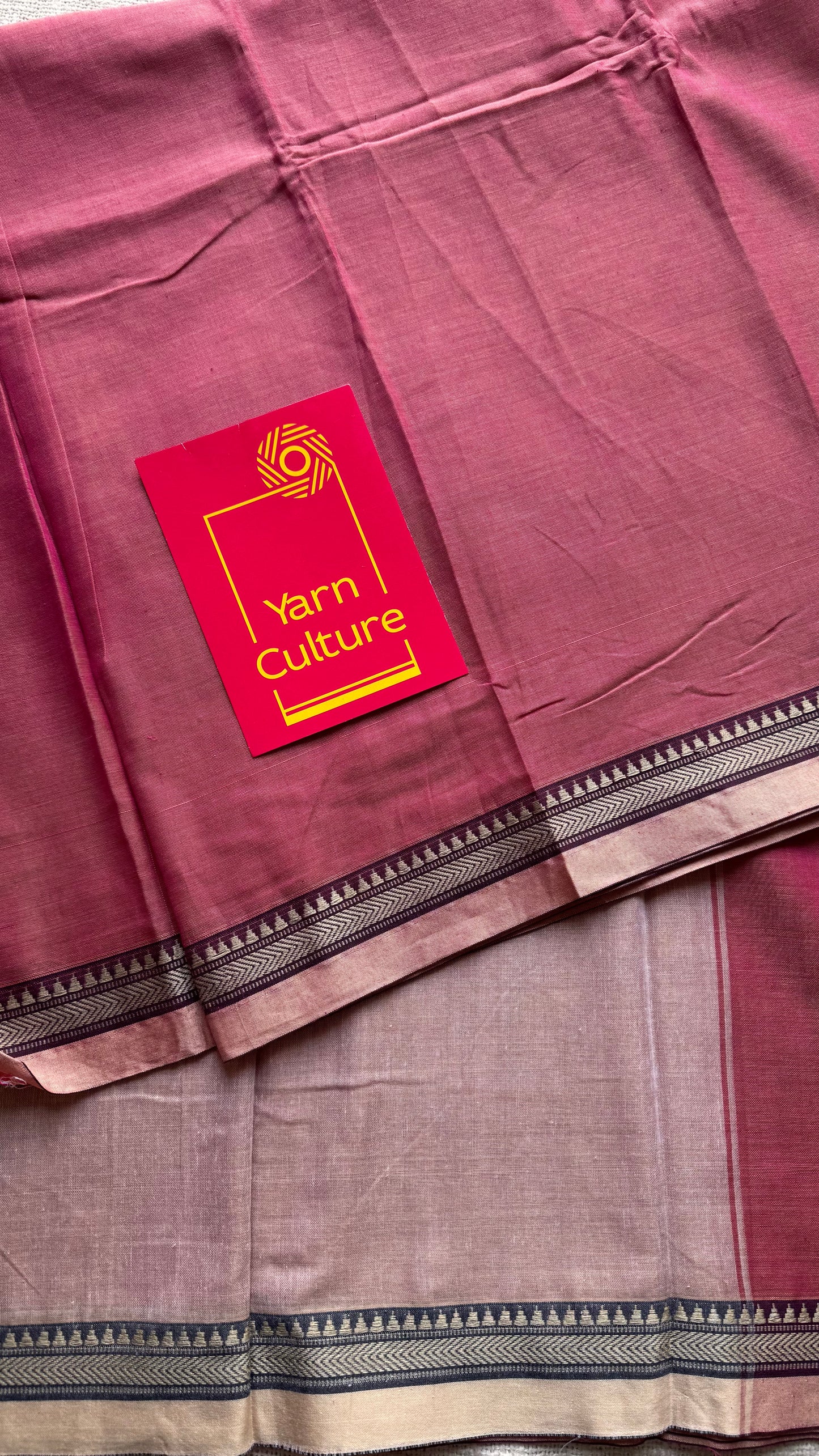 Pink with light pink border narayanpet saree, soft cotton - YCWOTDNPFE31