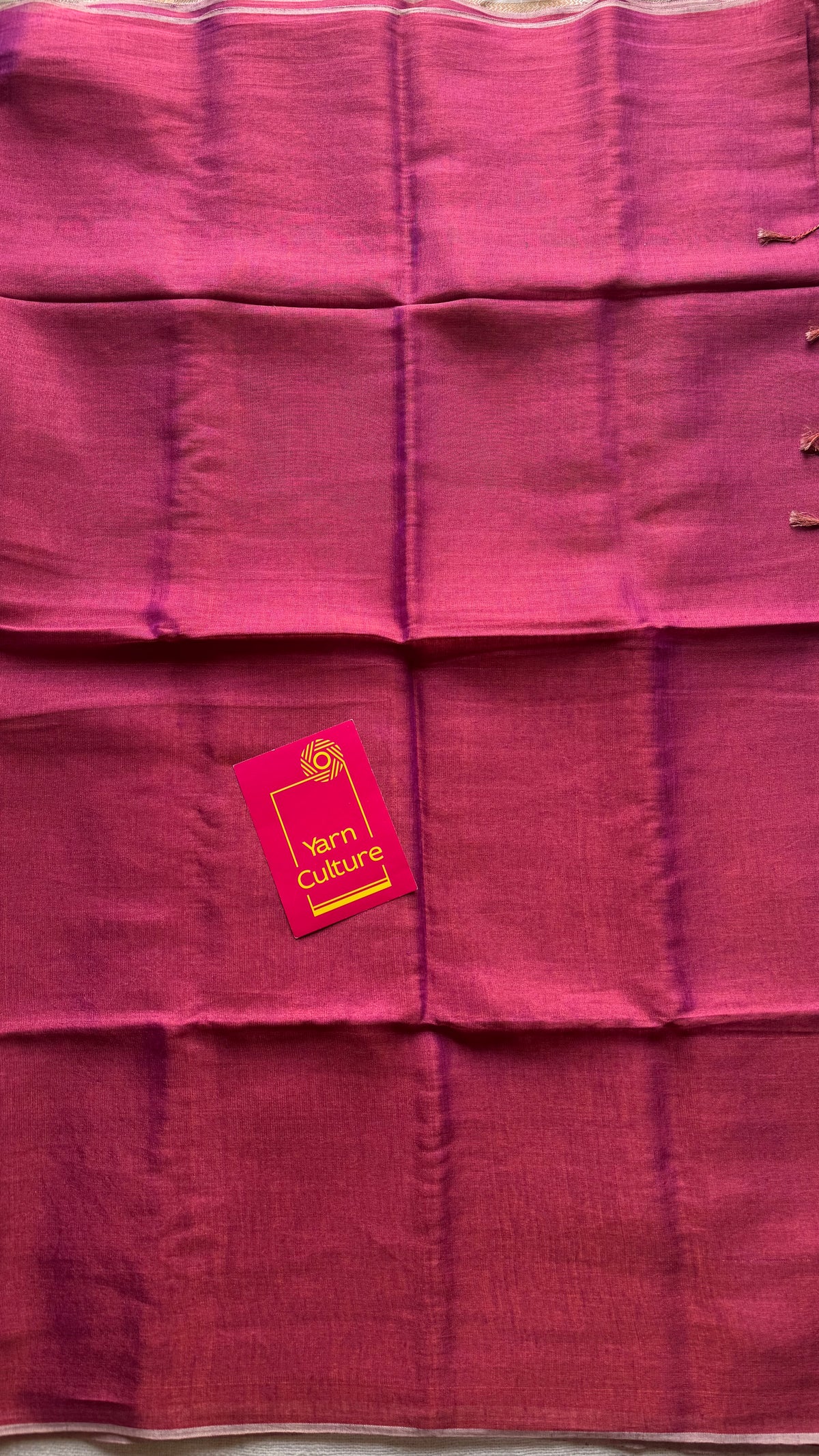 Magenta pink with gold, dual tone metallic tissue linen saree - YCBCLTOC57