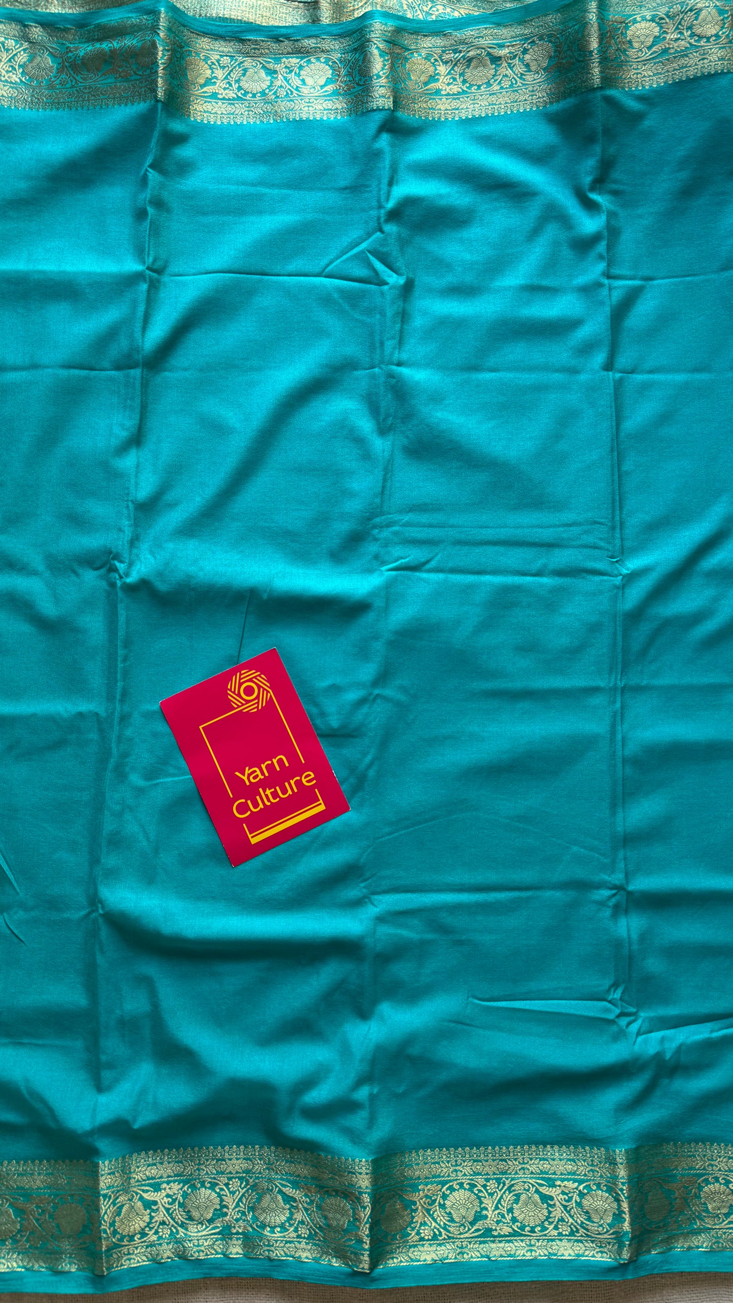 Turquoise Mysore semi crepe silk saree - YCLOKFE241