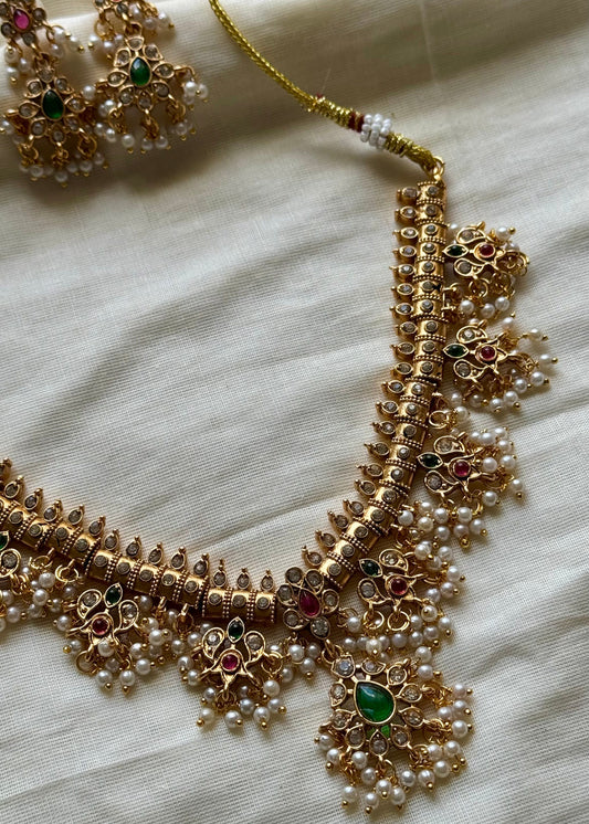 Guttapusalu neckpiece with earrings - YCAGNP263