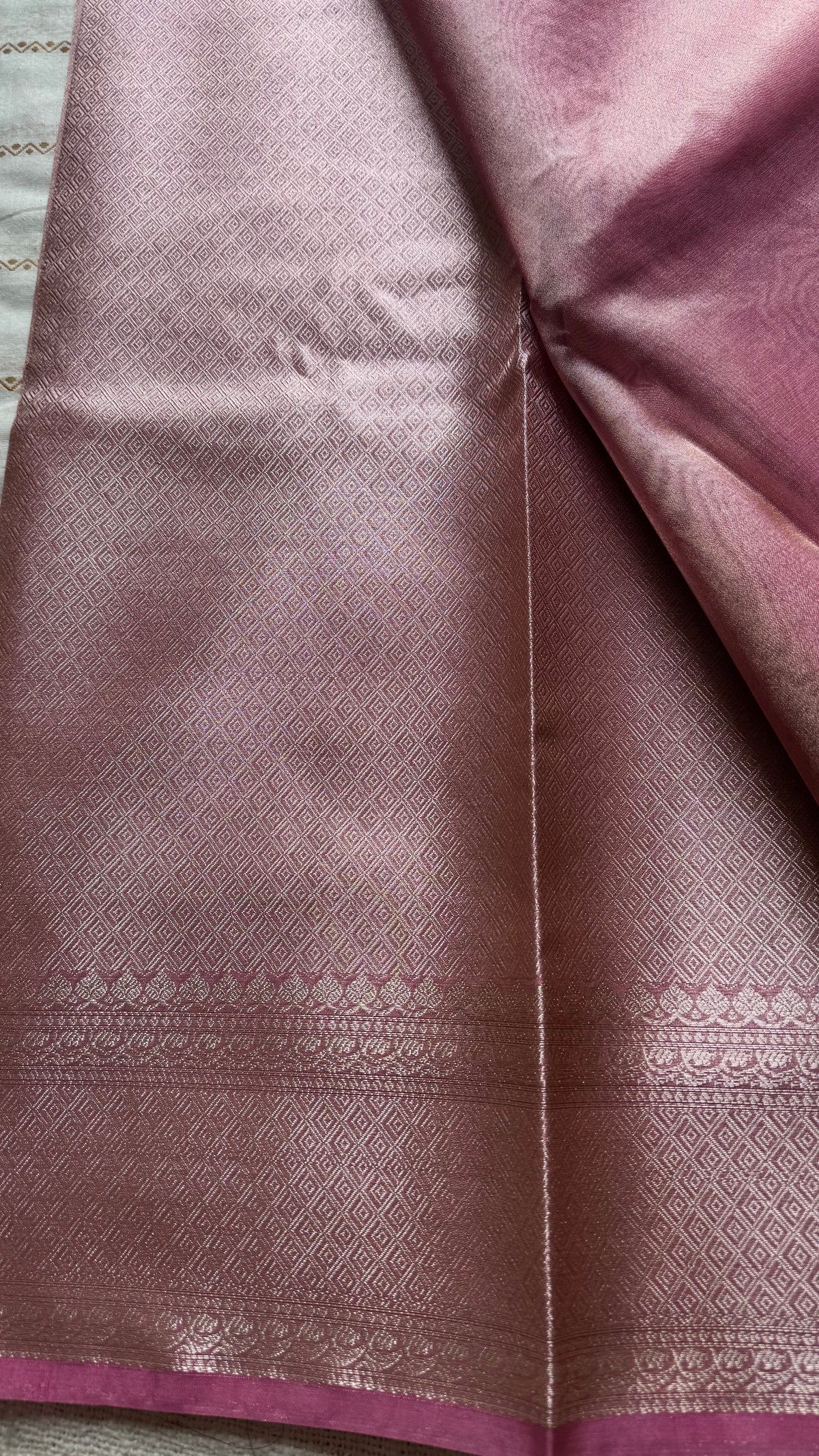 Pink tissue Banarasi saree with zari border - YCBLTOC90