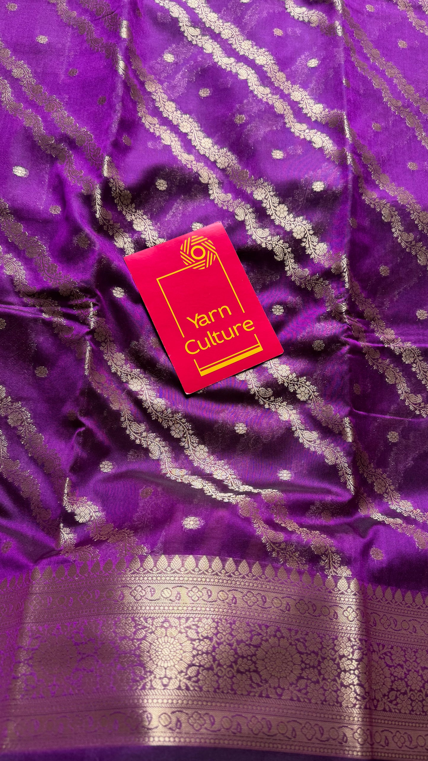 Purple floral zari, Banarasi semi-georgette - YCDESE15