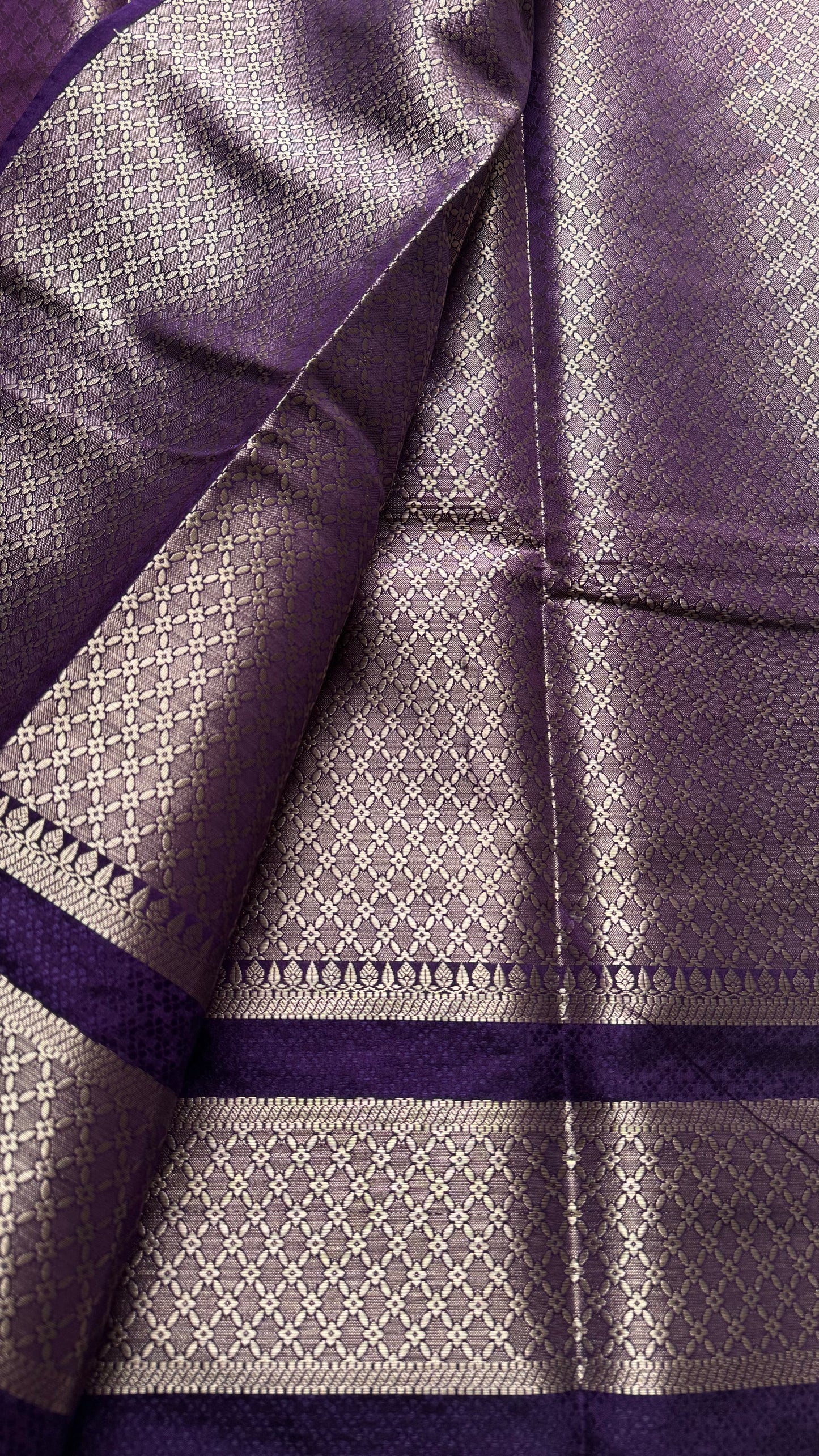 Pink with purple border, Banarasi semi-silk - YCDESE04