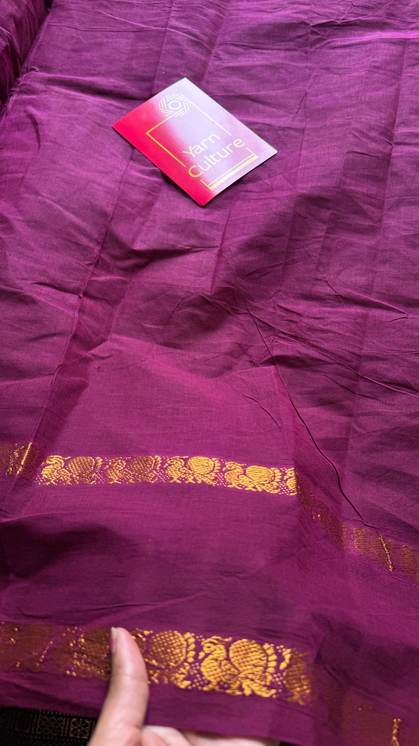 Black and dark vadamalli (purple pink), sungudi cotton half-half saree - YCCOTNIDMA296