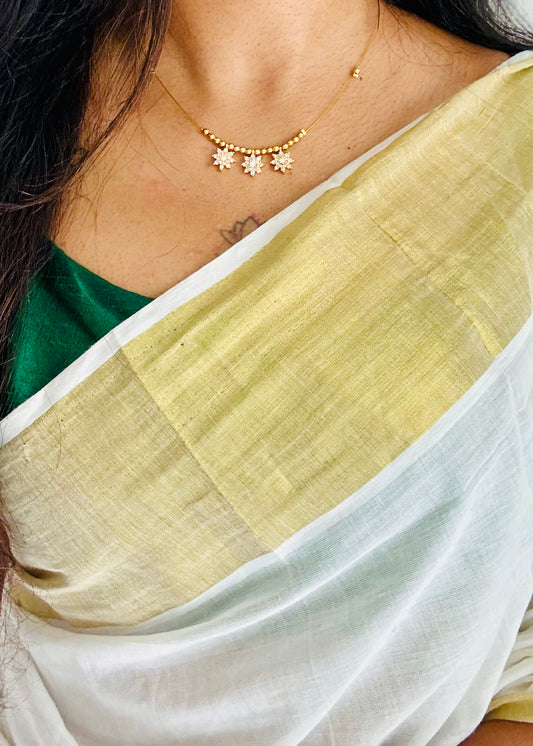 3 white stone pendants, invisible neckpiece - YCGPNP804