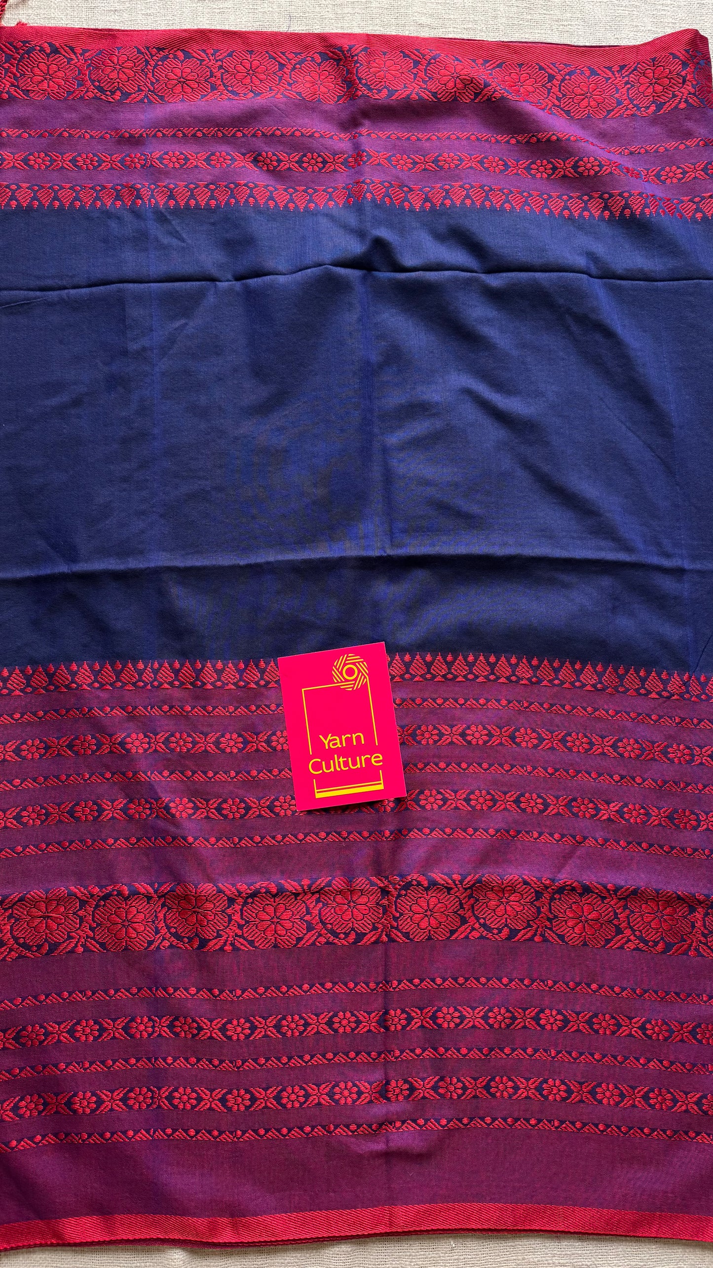 Blue with red and purple threadwork, begampuri soft cotton - YCBCBPJA200