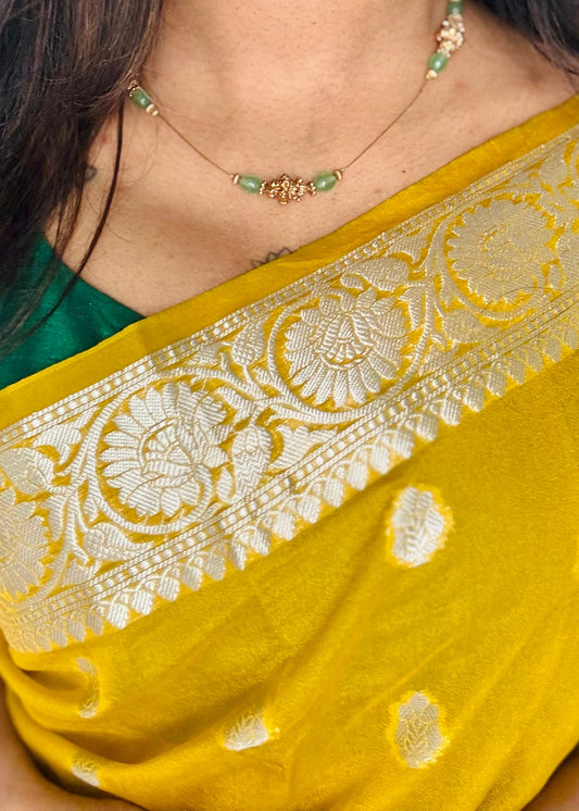 Invisible chain with green stones - YCGPNP461