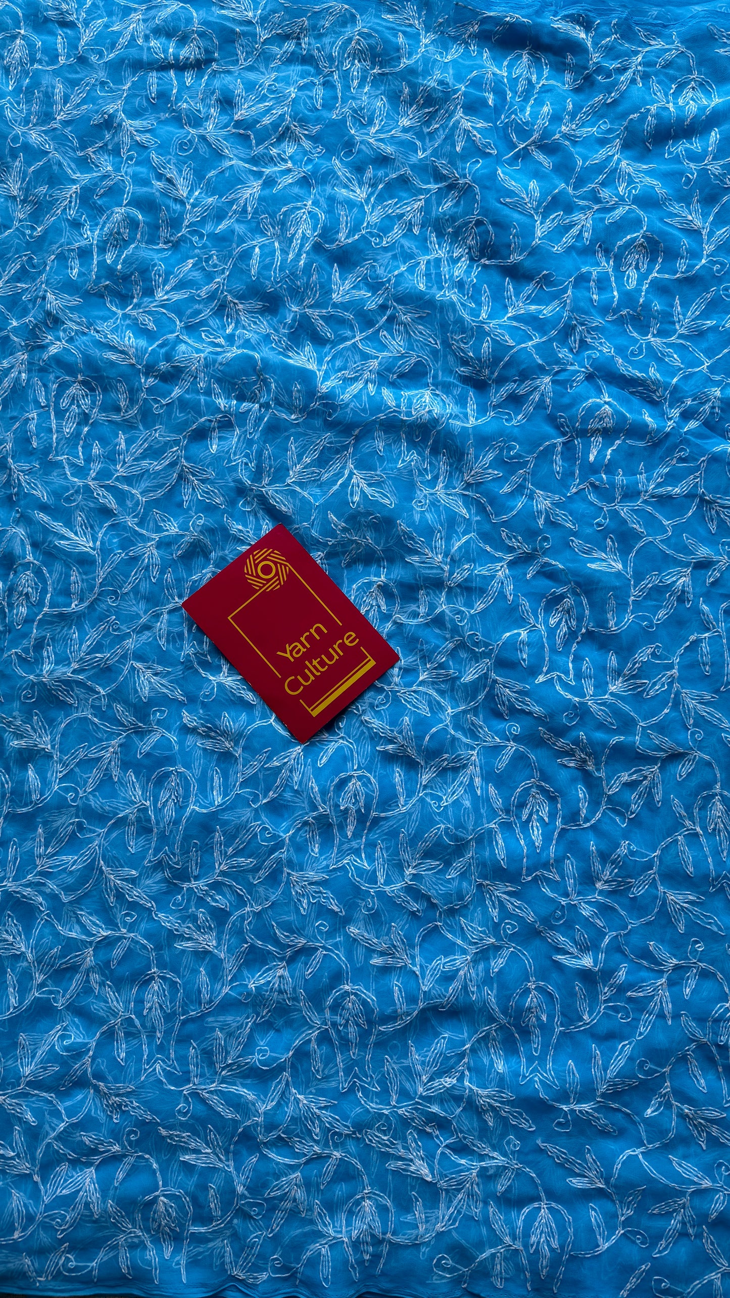 Dariya-e-Noor (ocean of light) – Water Blue Chikankari, georgette