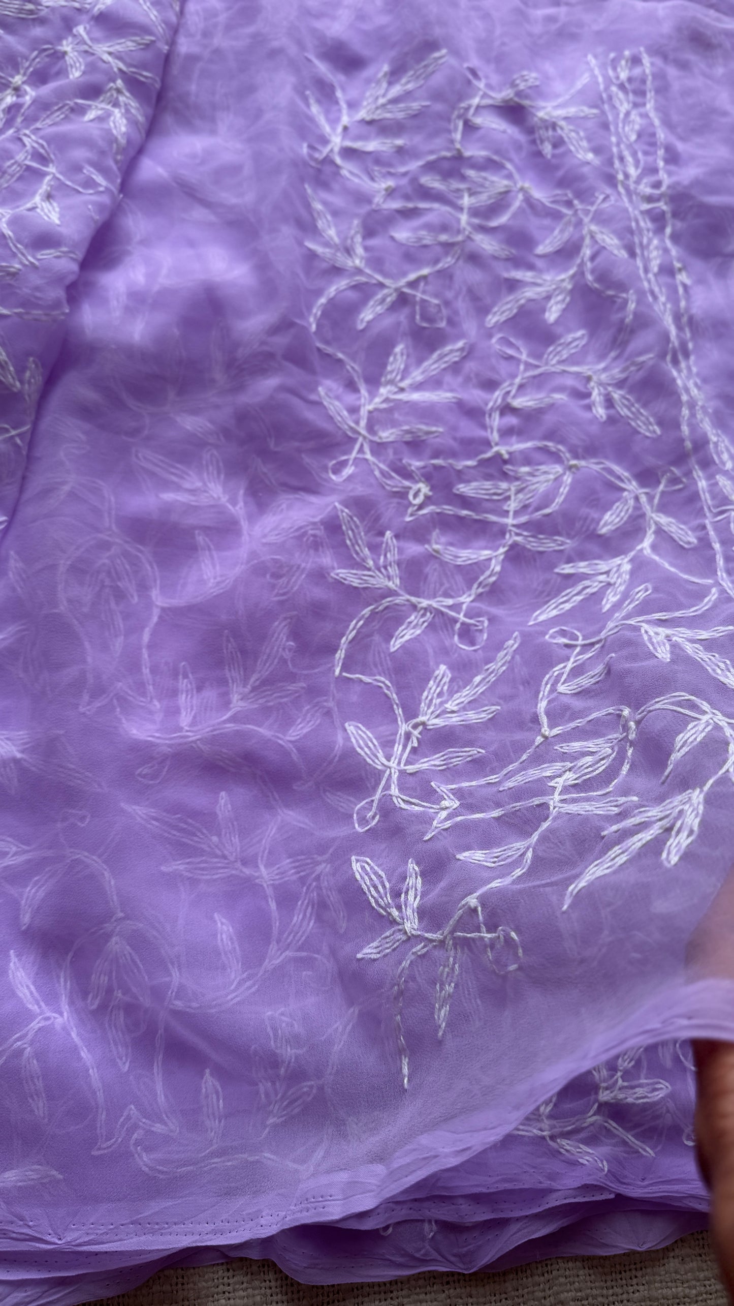 Fizaa-e-Nur (air of light) – Soft Lilac Chikankari, georgette