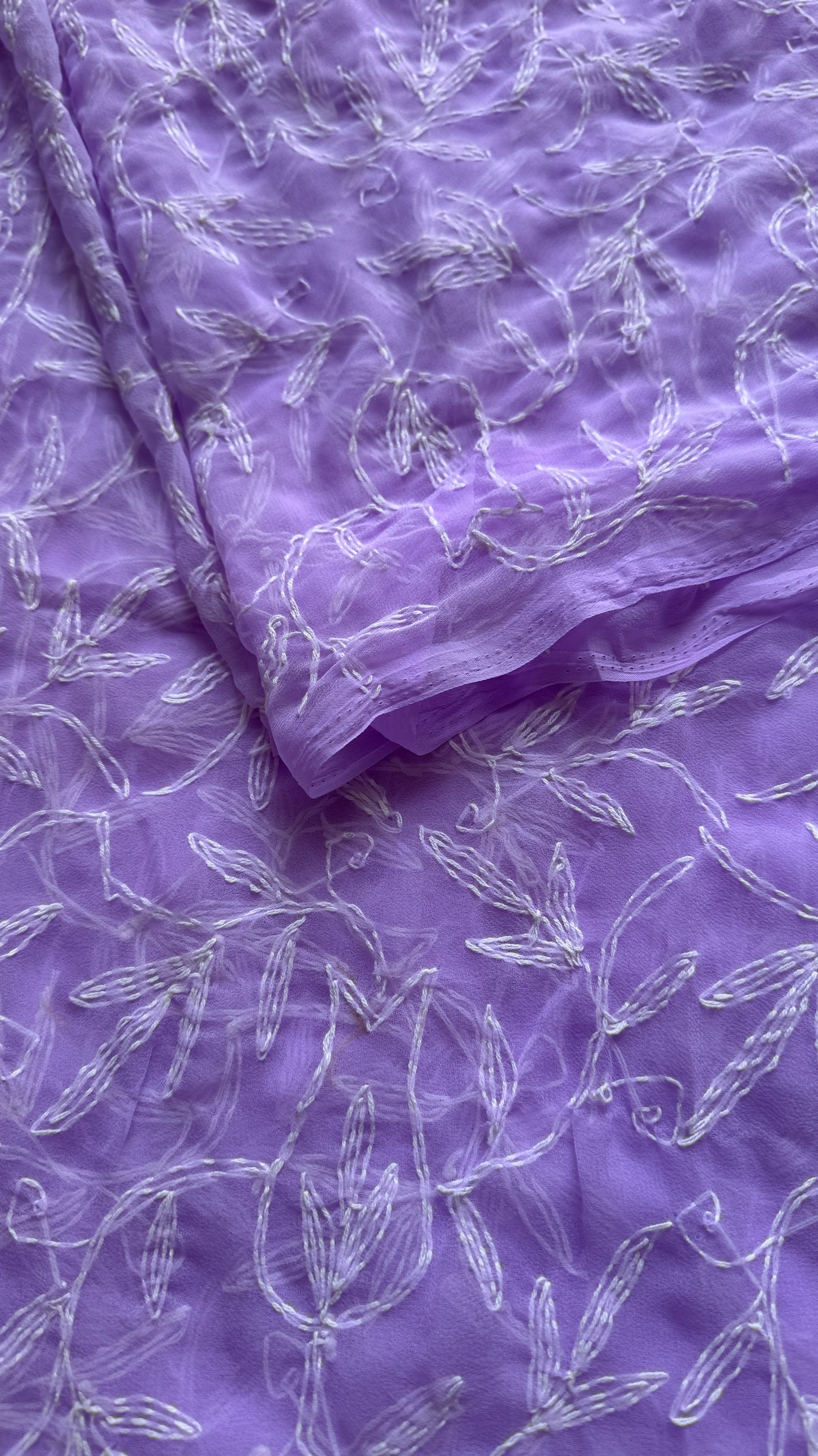 Fizaa-e-Nur (air of light) – Soft Lilac Chikankari, georgette