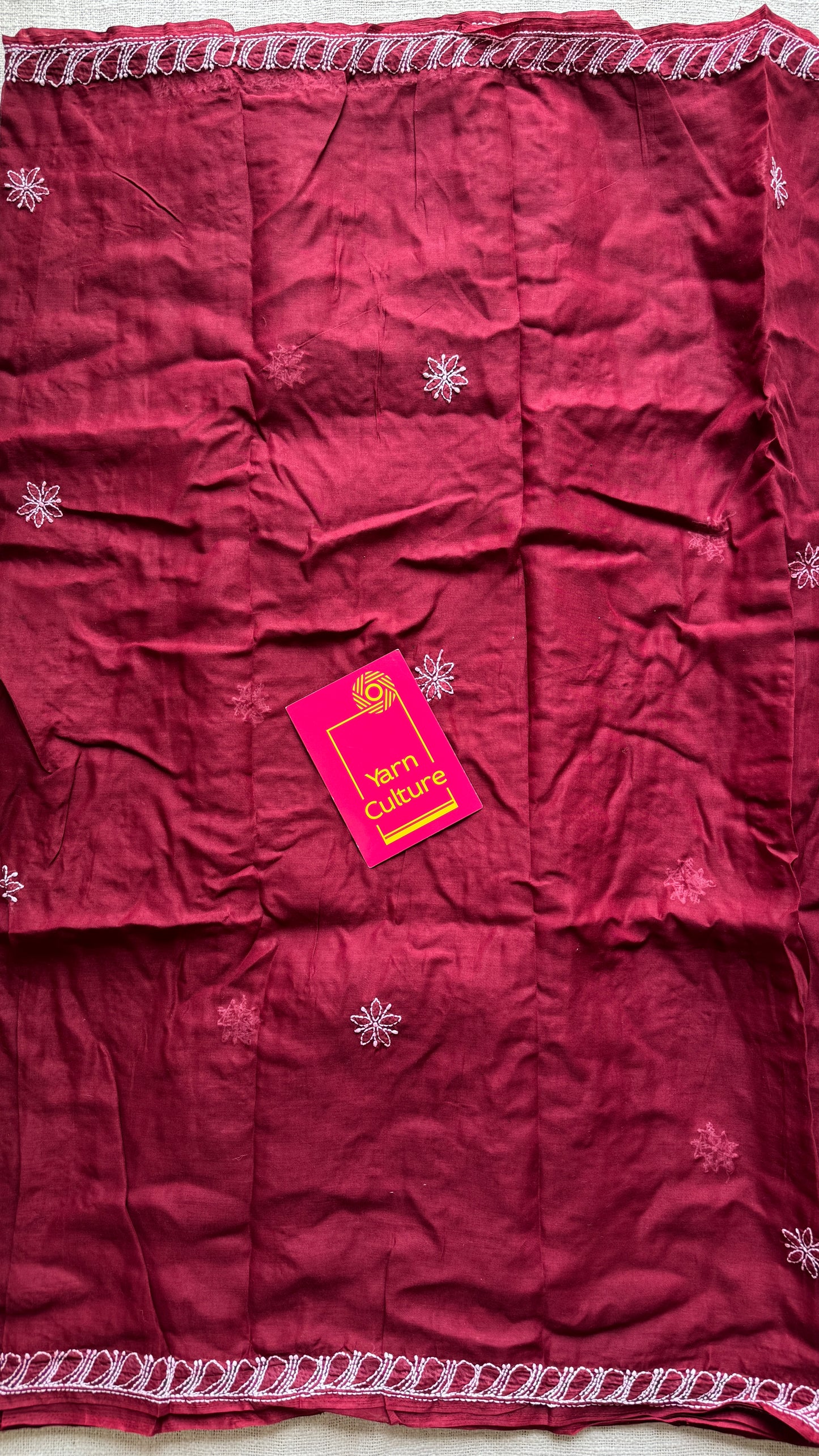 Sham-e-Ishq (evening of love) – Deep Maroon Chikankari, soft cotton