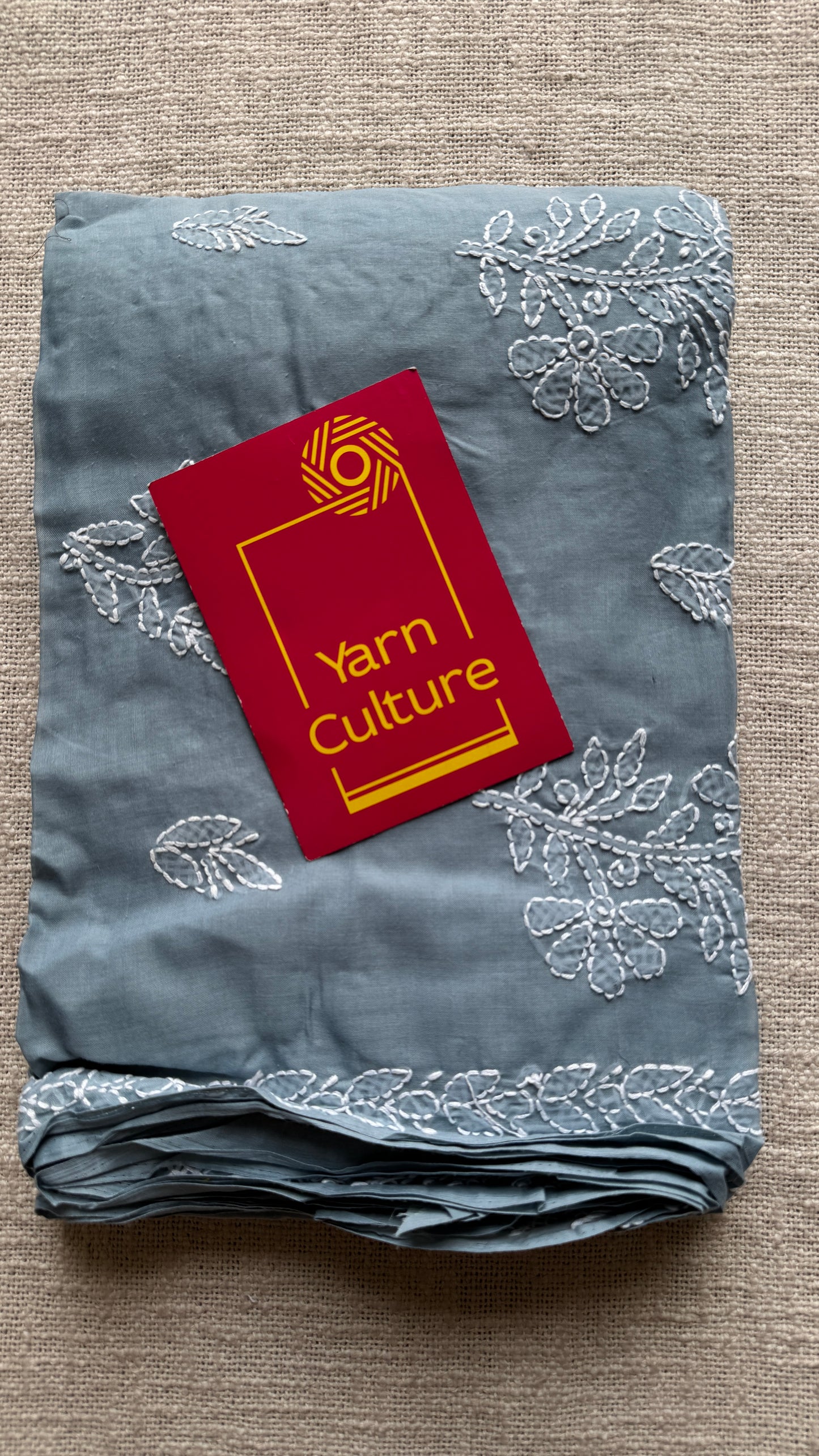 Safa-e-Gehra (purity of depth) – Light Grey Chikankari, soft cotton