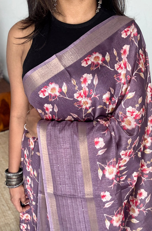 Lilac Floral Prints - Semi-Crepe