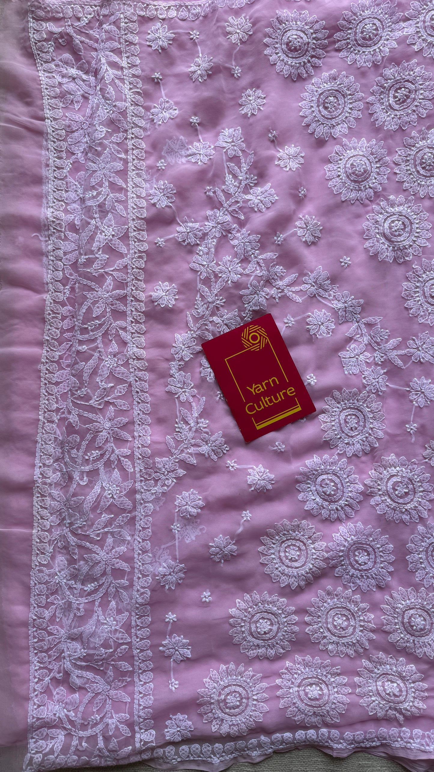 Baadal Gulabi (pink clouds) – Pink Chikankari, georgette