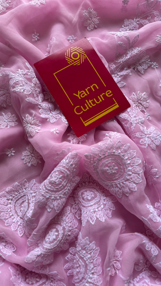 Baadal Gulabi (pink clouds) – Pink Chikankari, georgette