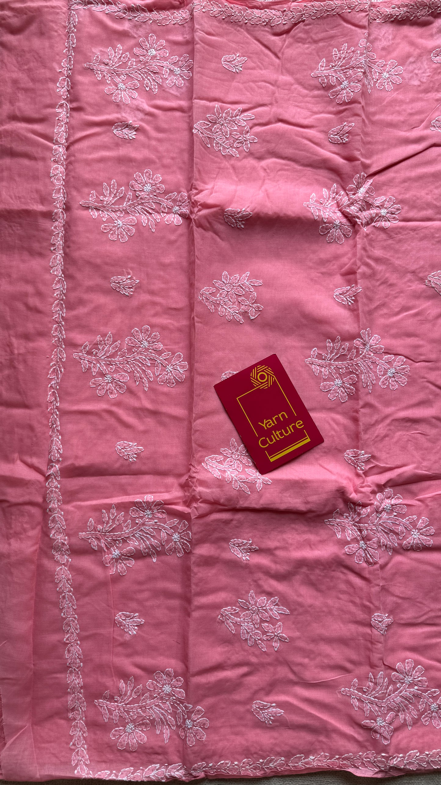 Gulaabi Shaam (pink evening) – Peach pink Chikankari, soft cotton