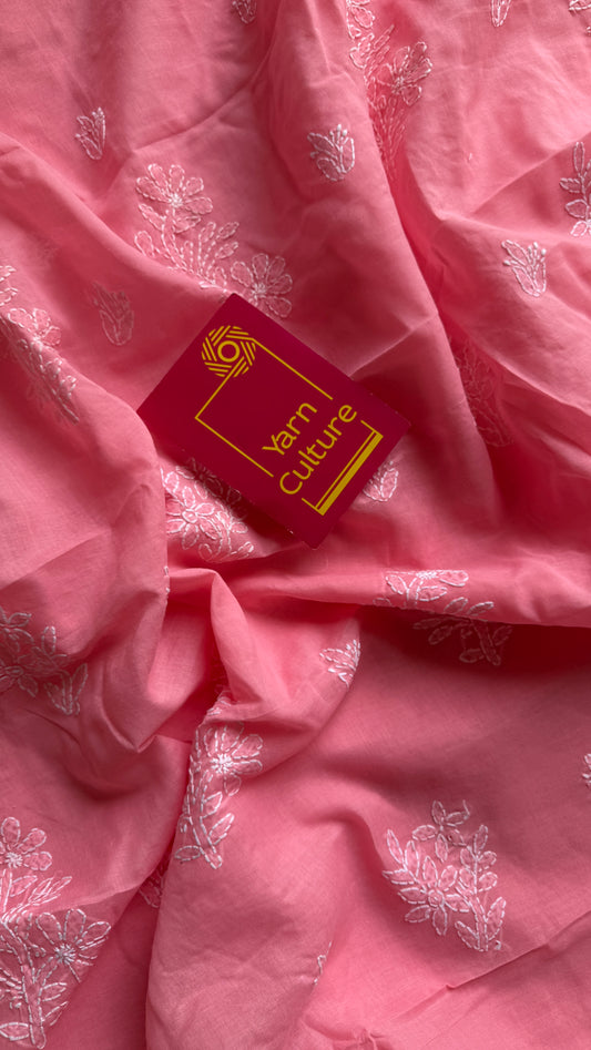 Gulaabi Shaam (pink evening) – Peach pink Chikankari, soft cotton
