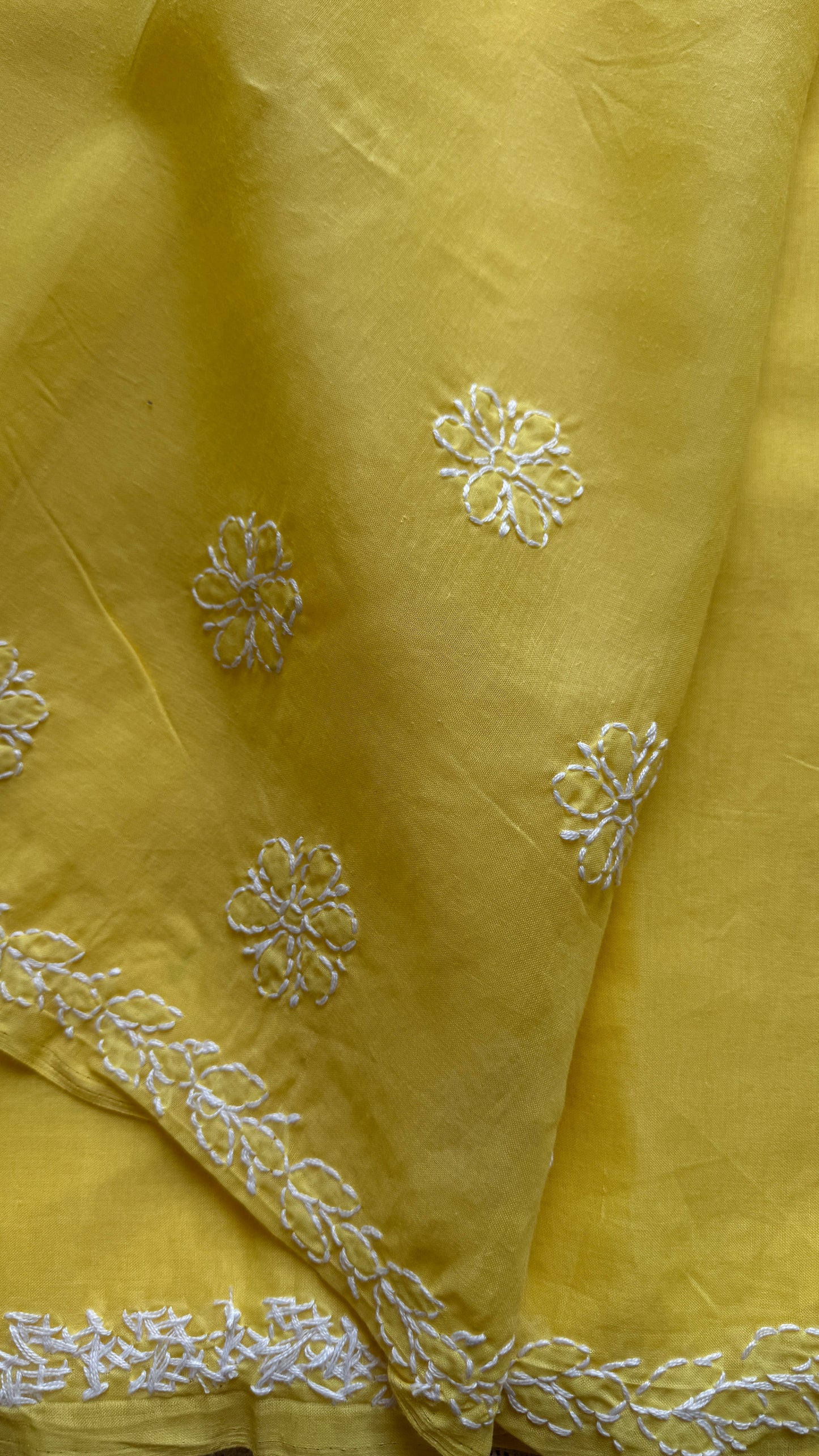 Pehli Subah (first morning) - Yellow Chikankari, soft cotton