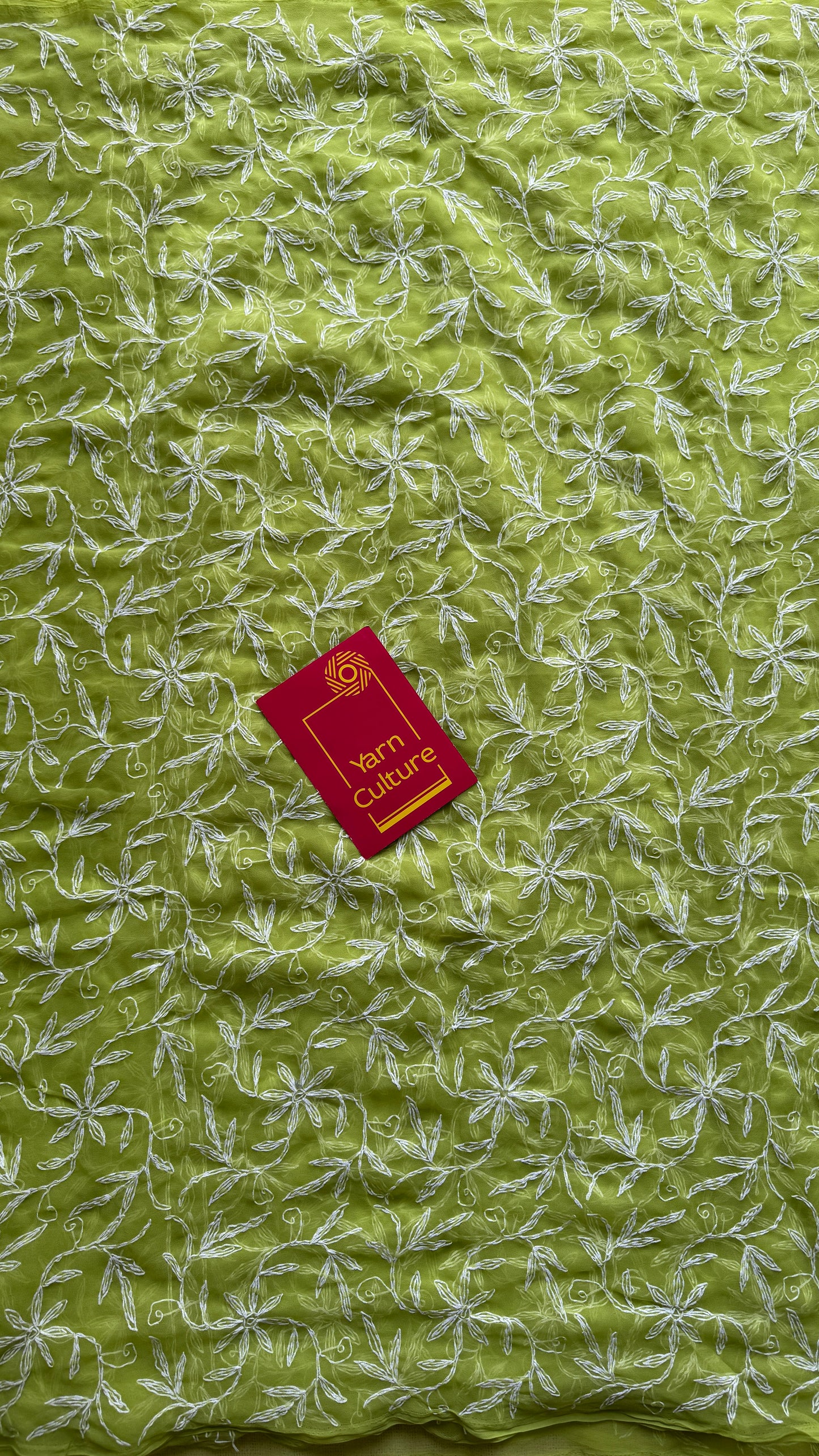 Jannat-e-Sabz (paradise of green) – Lime green Chikankari, georgette