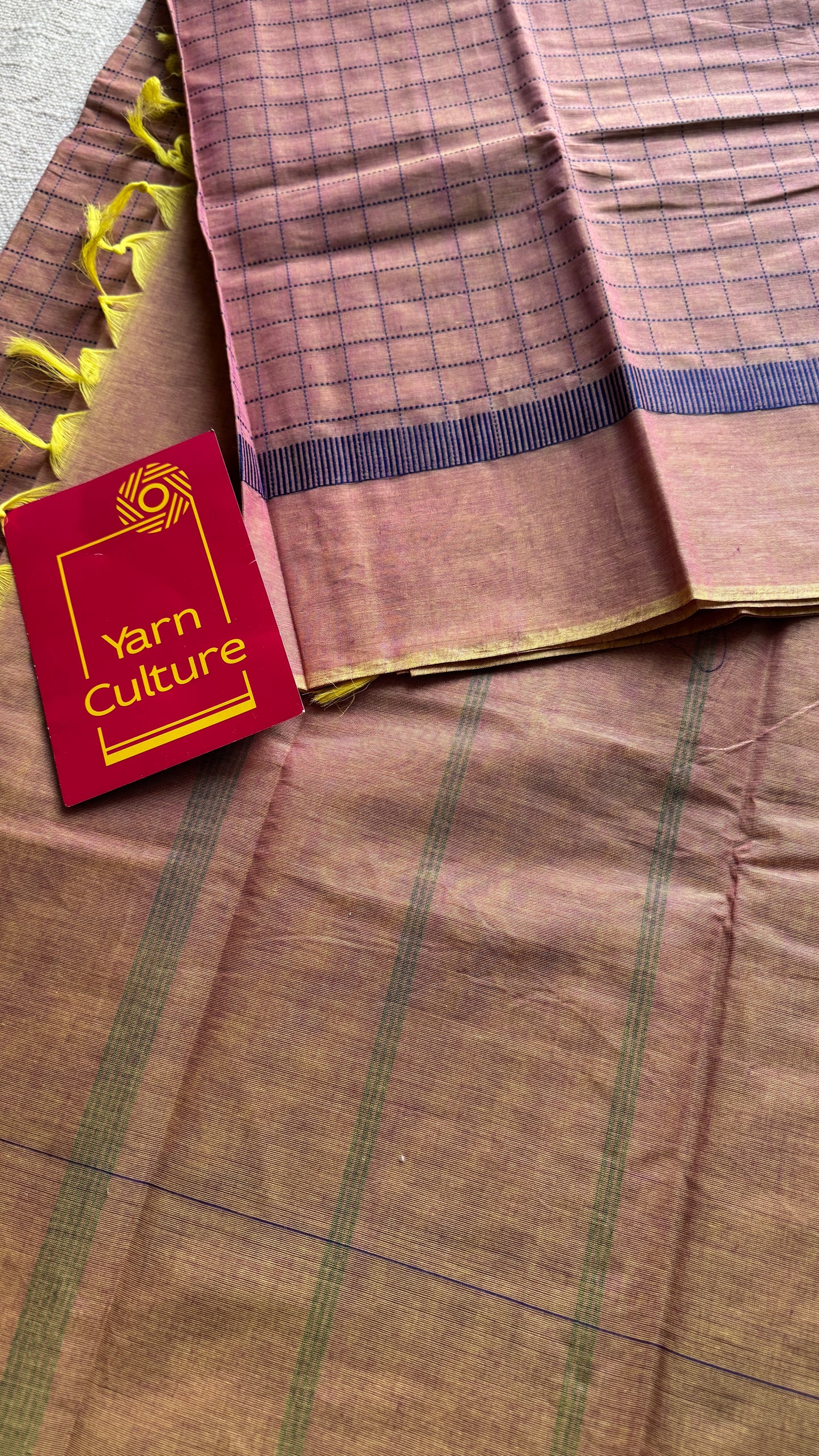 Rose Taupe Checks - Korvai Cotton
