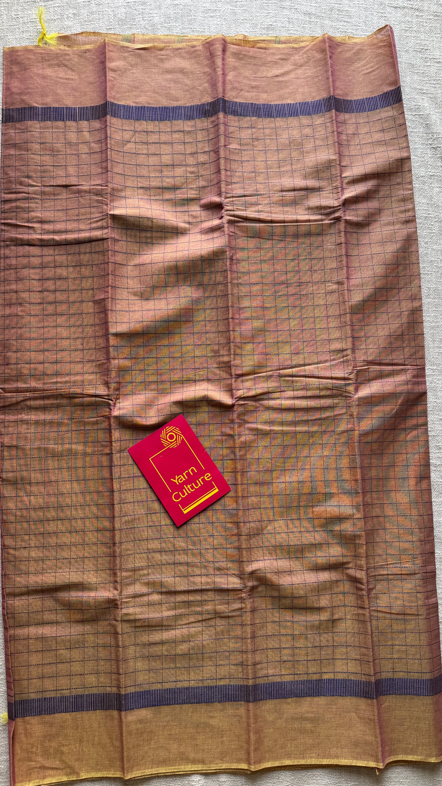 Rose Taupe Checks - Korvai Cotton