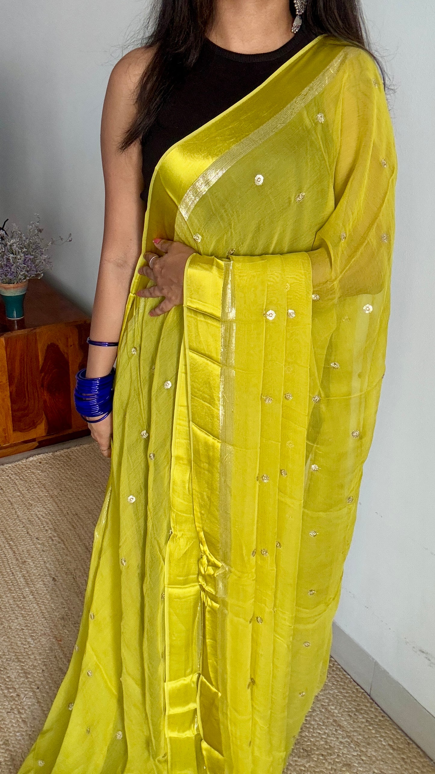 Lemon Green - Viscose Georgette