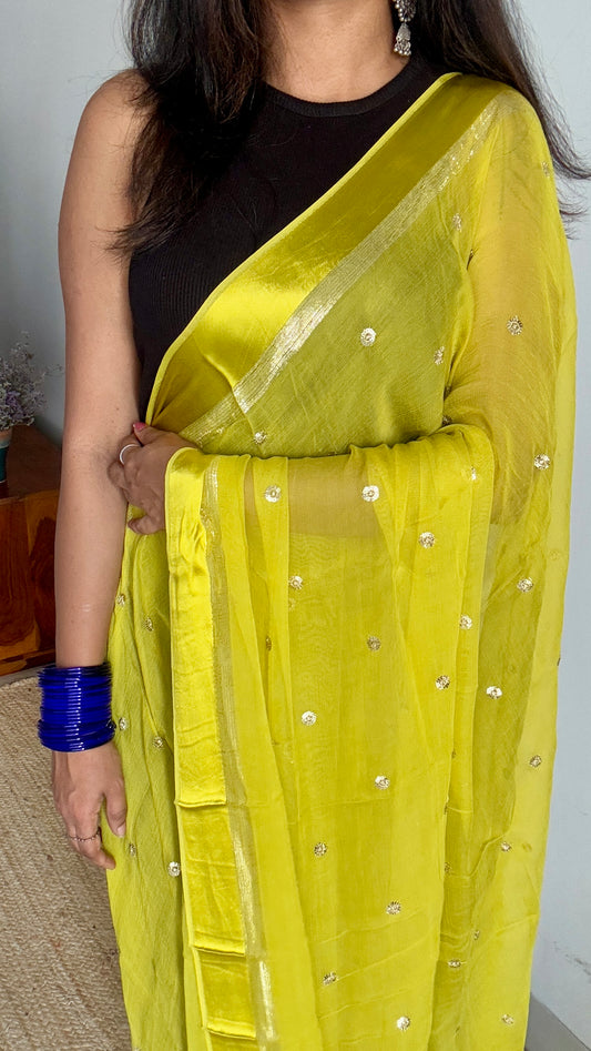 Lemon Green - Viscose Georgette