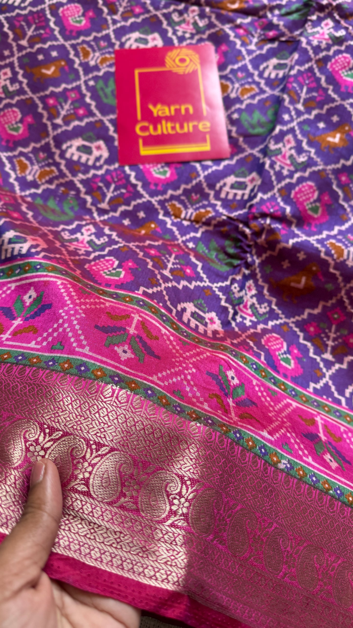 Purple pink in patola pattern - dola silk