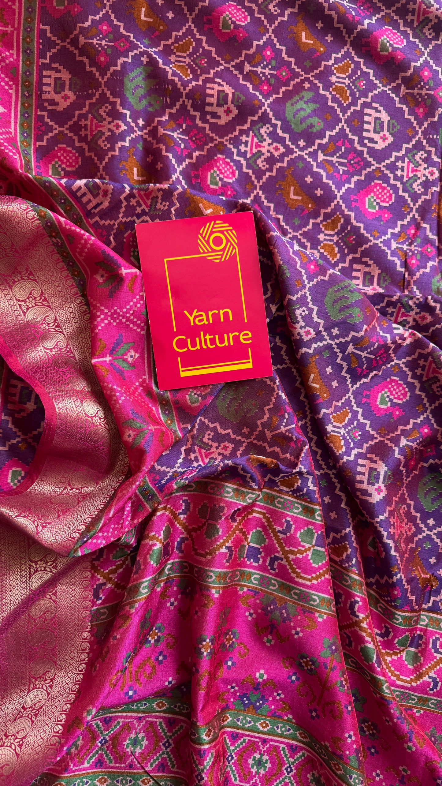 Purple pink in patola pattern - dola silk