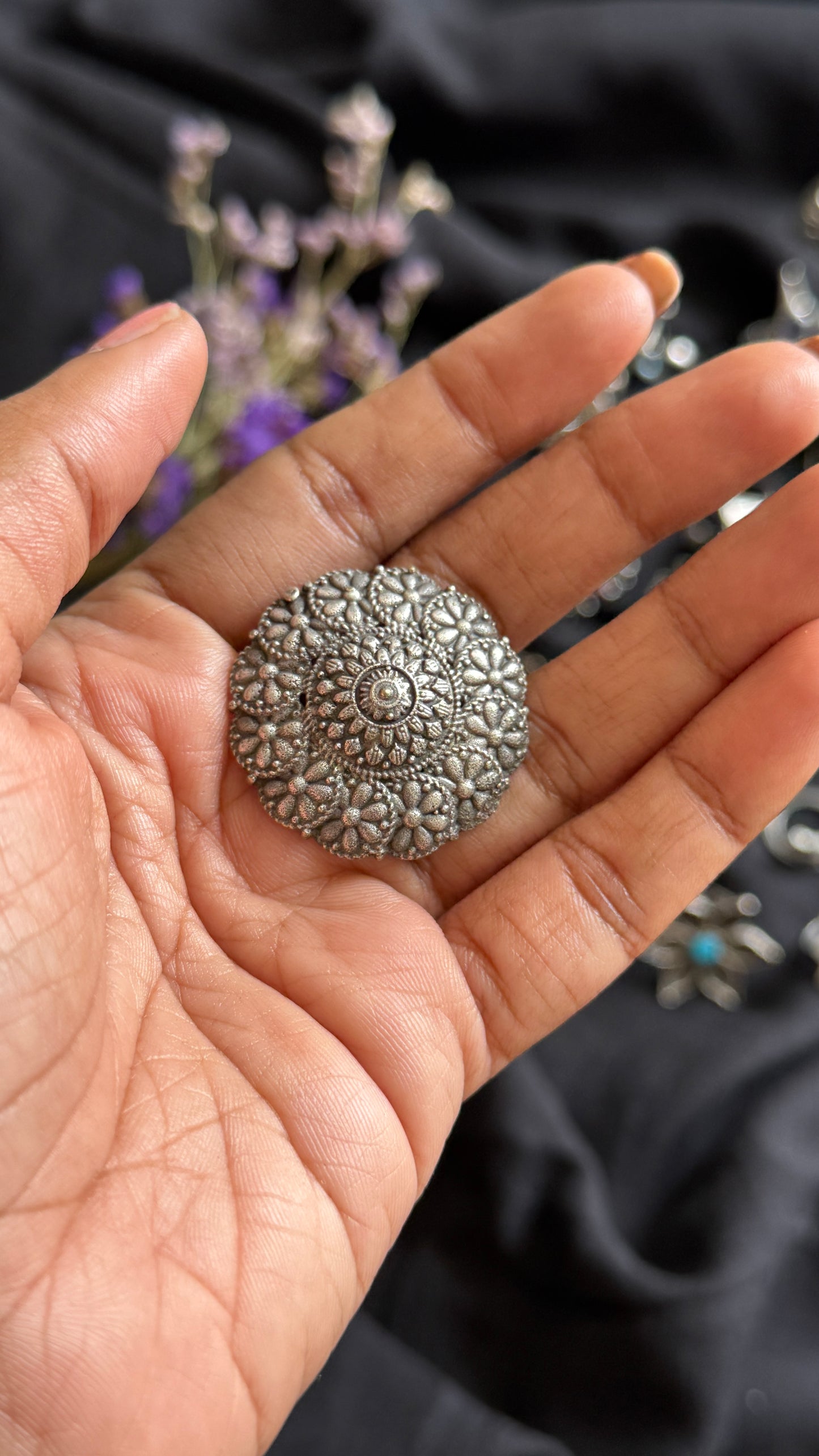 Adjustable floral ring - YCOSFR109