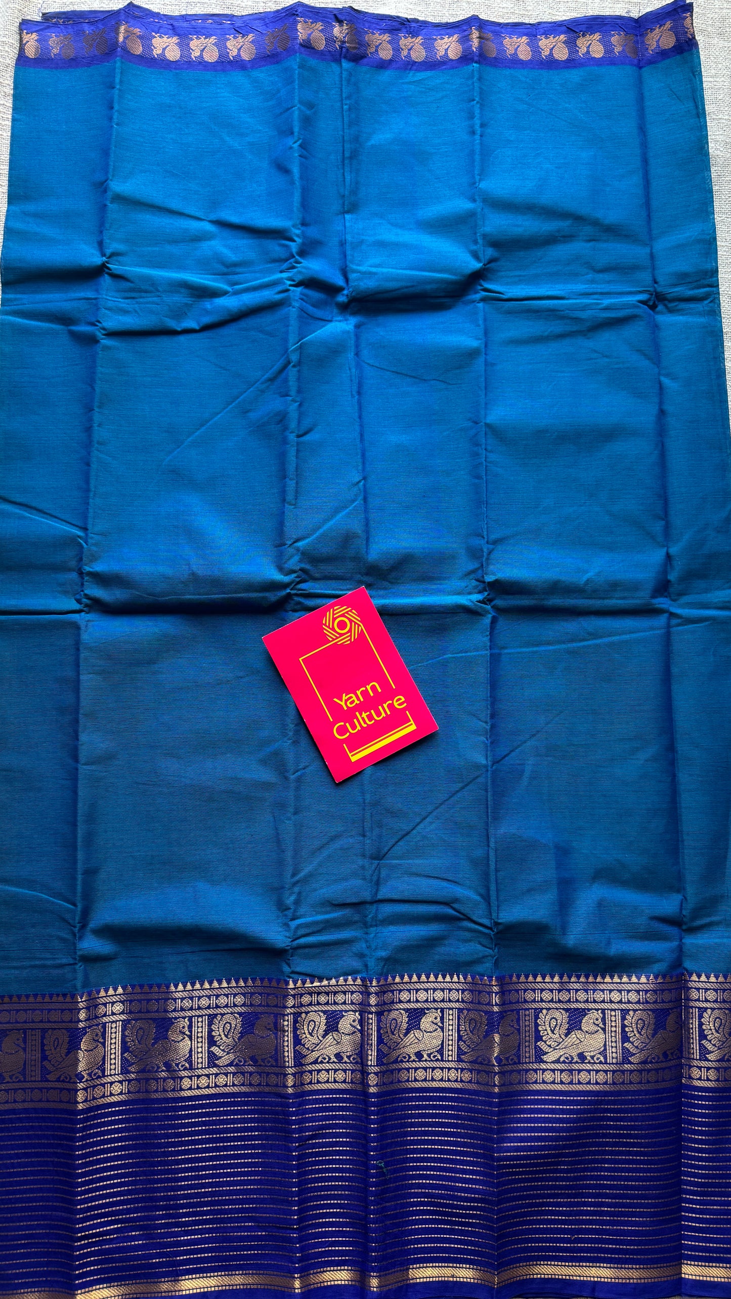 Blue with Violet, one side broad zari - Chettinad Soft Cotton - YCCL403