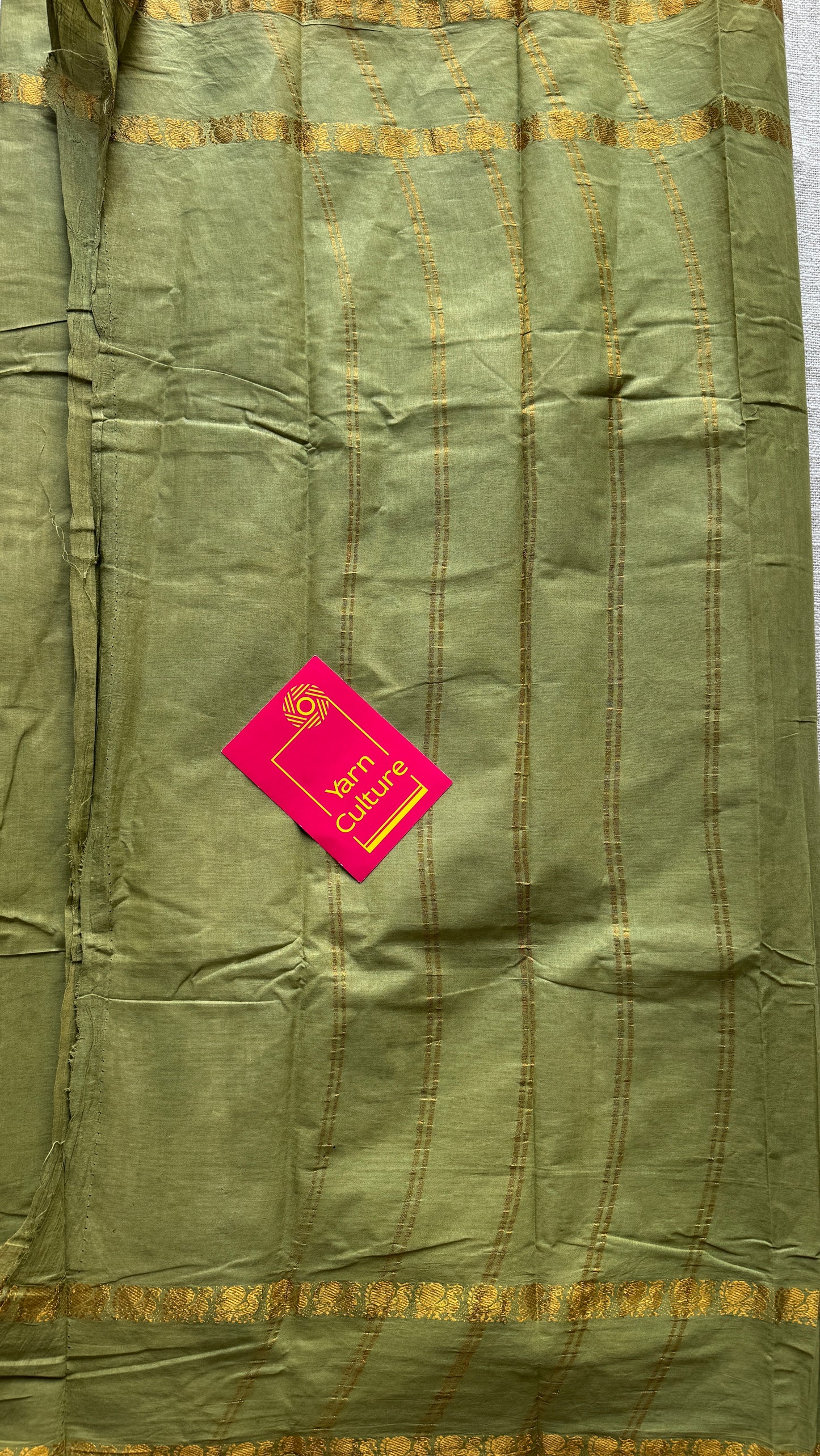 Light Green Rettaipettu Peacock double border - Madurai Kattuchayam - YCPER27