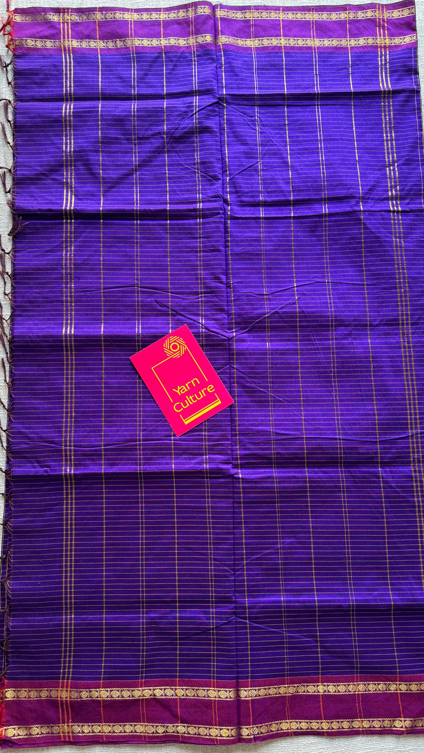 Purple pink, Double Toned - Arani Checks in cotton silk