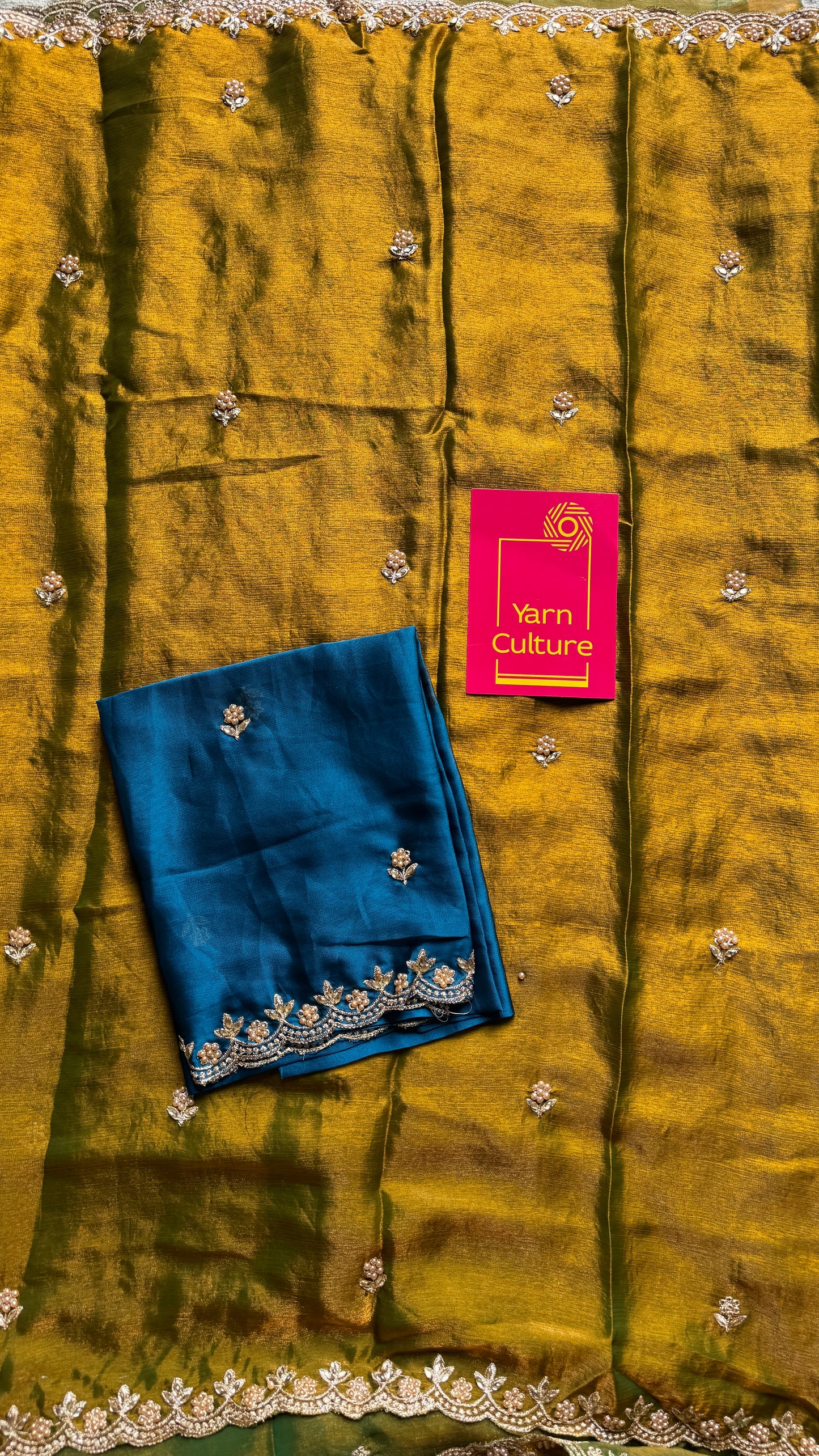 Molten Gold - dual tone with beaded embroidery, fendi satin