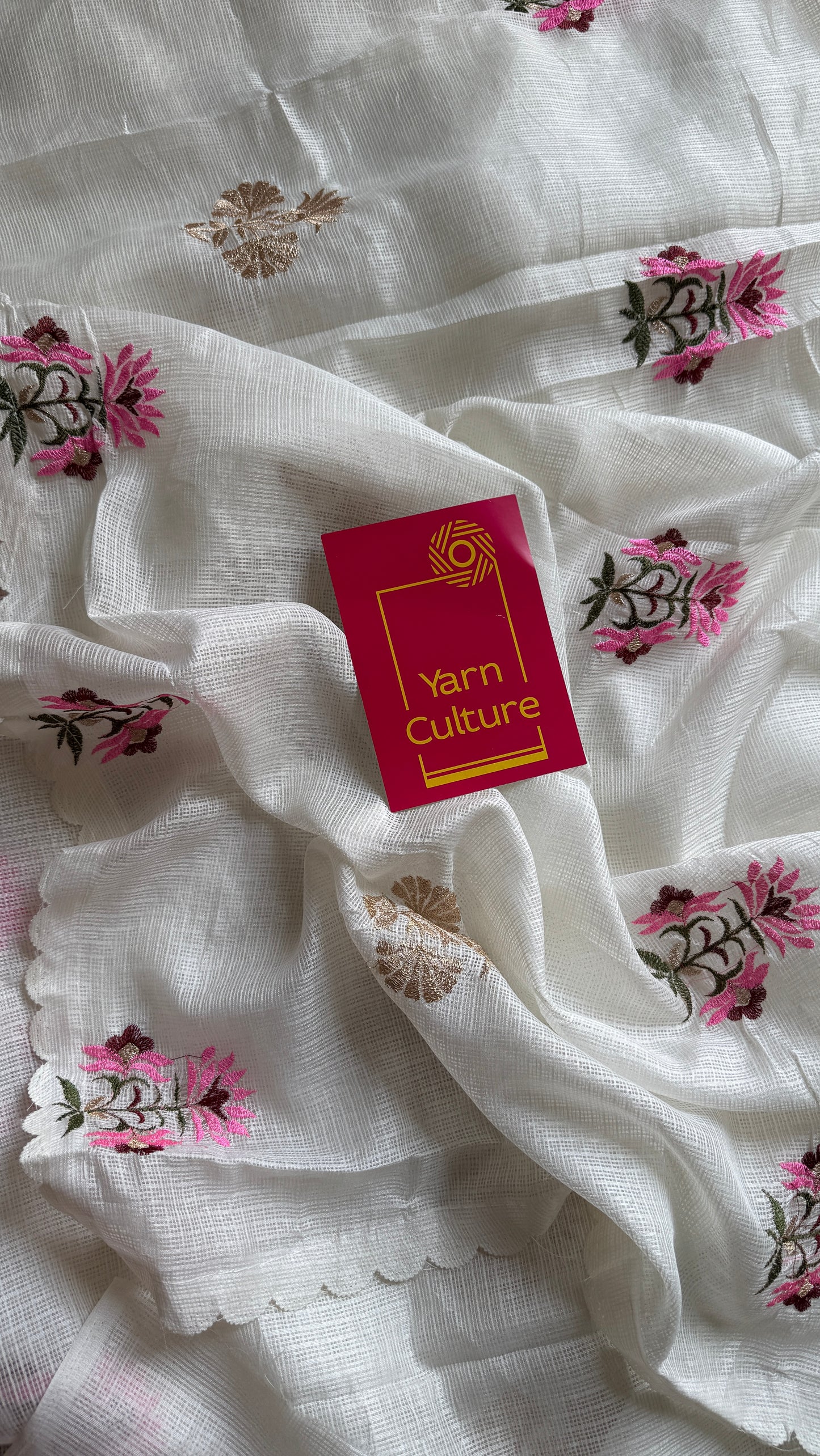 Ivory Rose - Kota with embroidery and scallop borders