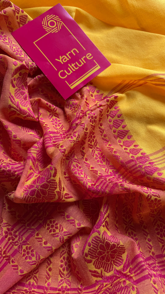 Yellow with pink thread work, soft cotton - YCBCBK05
