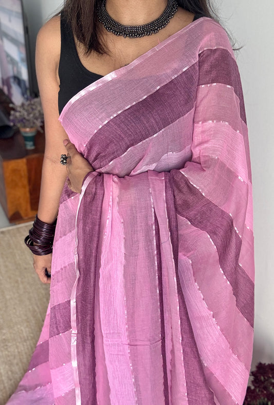 Raspberry Whirl (lighter) - Pink and wine colour block hues, mul cotton