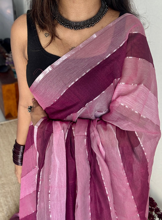 Raspberry Whirl - Pink and wine colour block hues, mul cotton