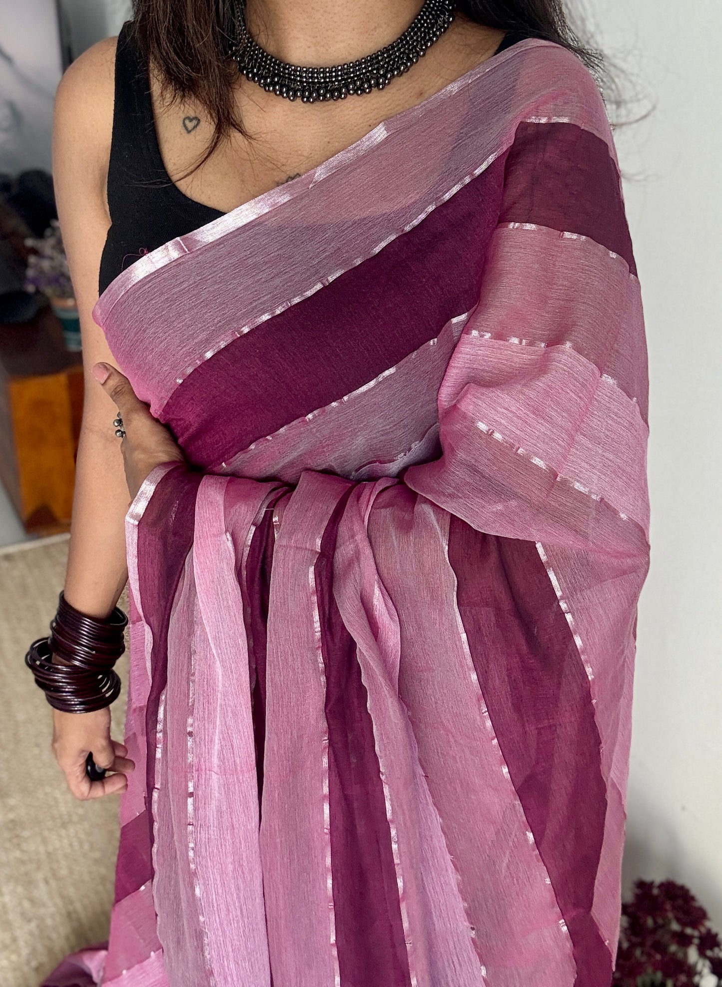 Raspberry Whirl - Pink and wine colour block hues, mul cotton