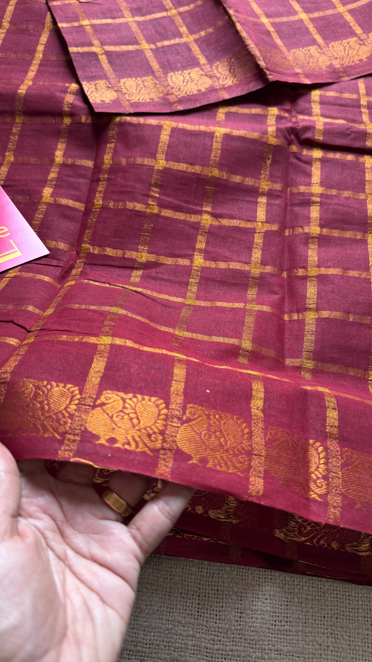 Maroon pavithra kattam sungudi