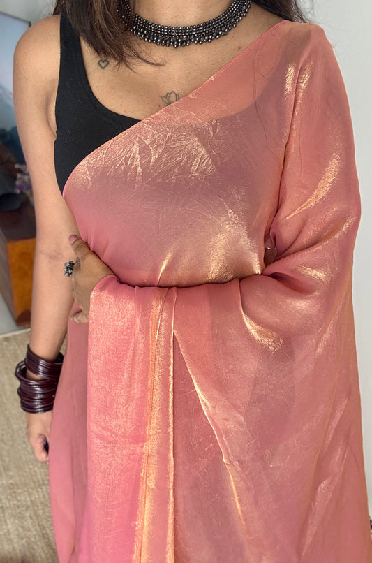 Rose Martini - light pink velvet like dual tone, space silk