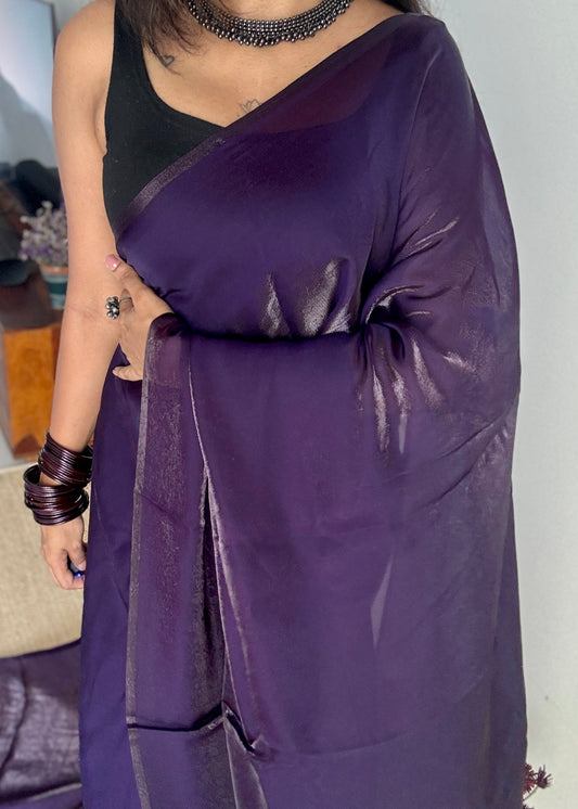 Grape Negroni - dark violet, velvet like dual tone, space silk