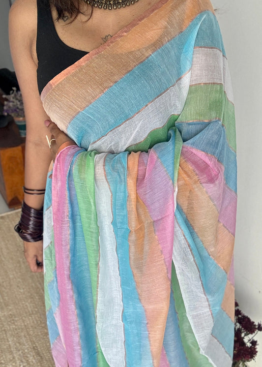 Fruit Whirl - Pastel colour block hues, mul cotton YCBCPMFW02