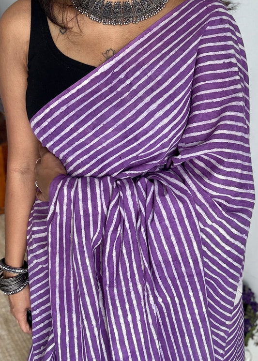 Violet hues - Bagru handblock print, Soft Cotton