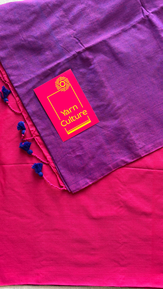 Purple and pink dual tone - Khadi Soft Cotton