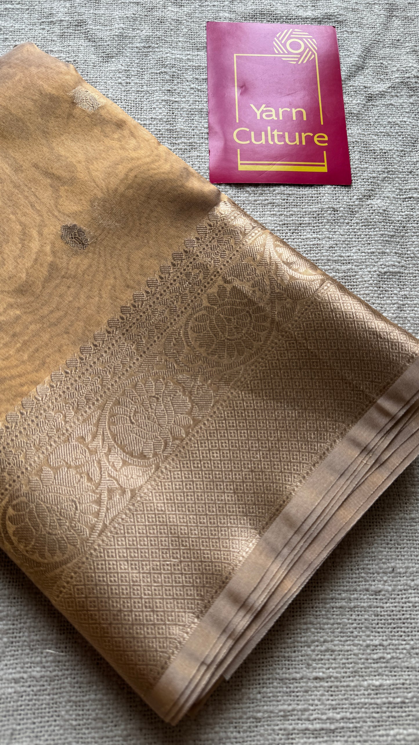 Brownish gold tissue Banarasi with gold butas