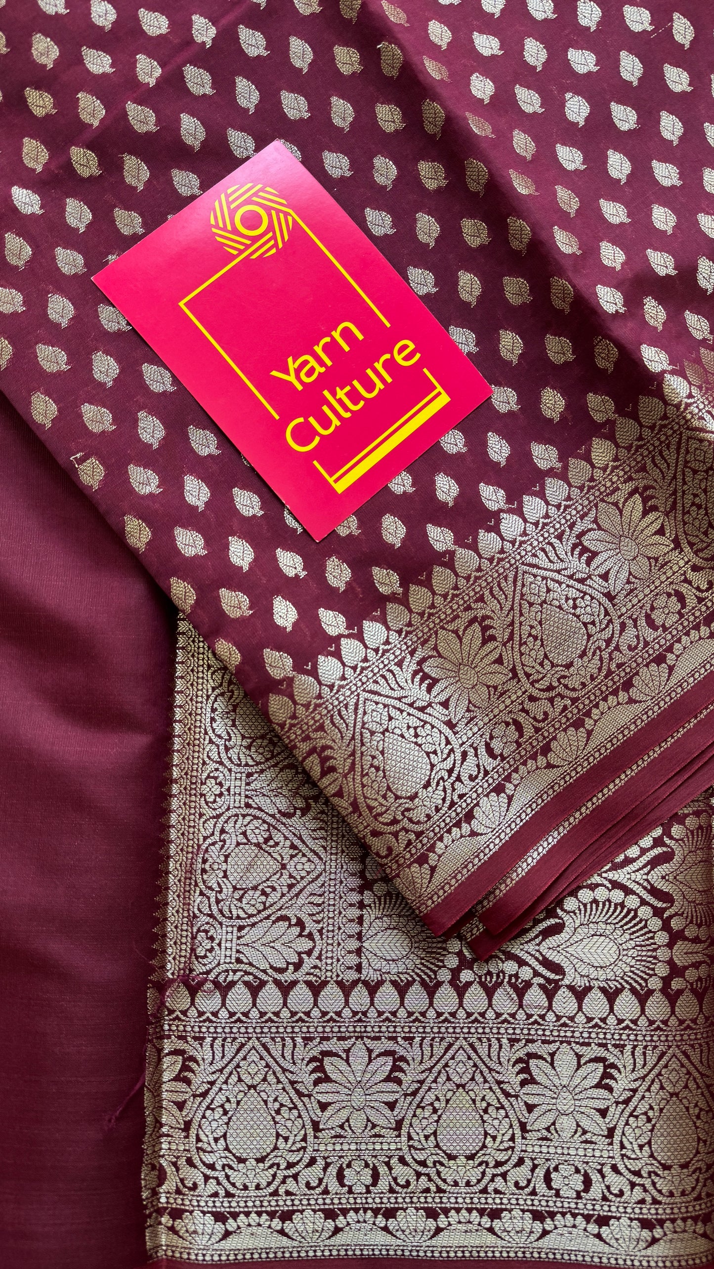 Maroon Wine - Banarasi Semi Katan Silk