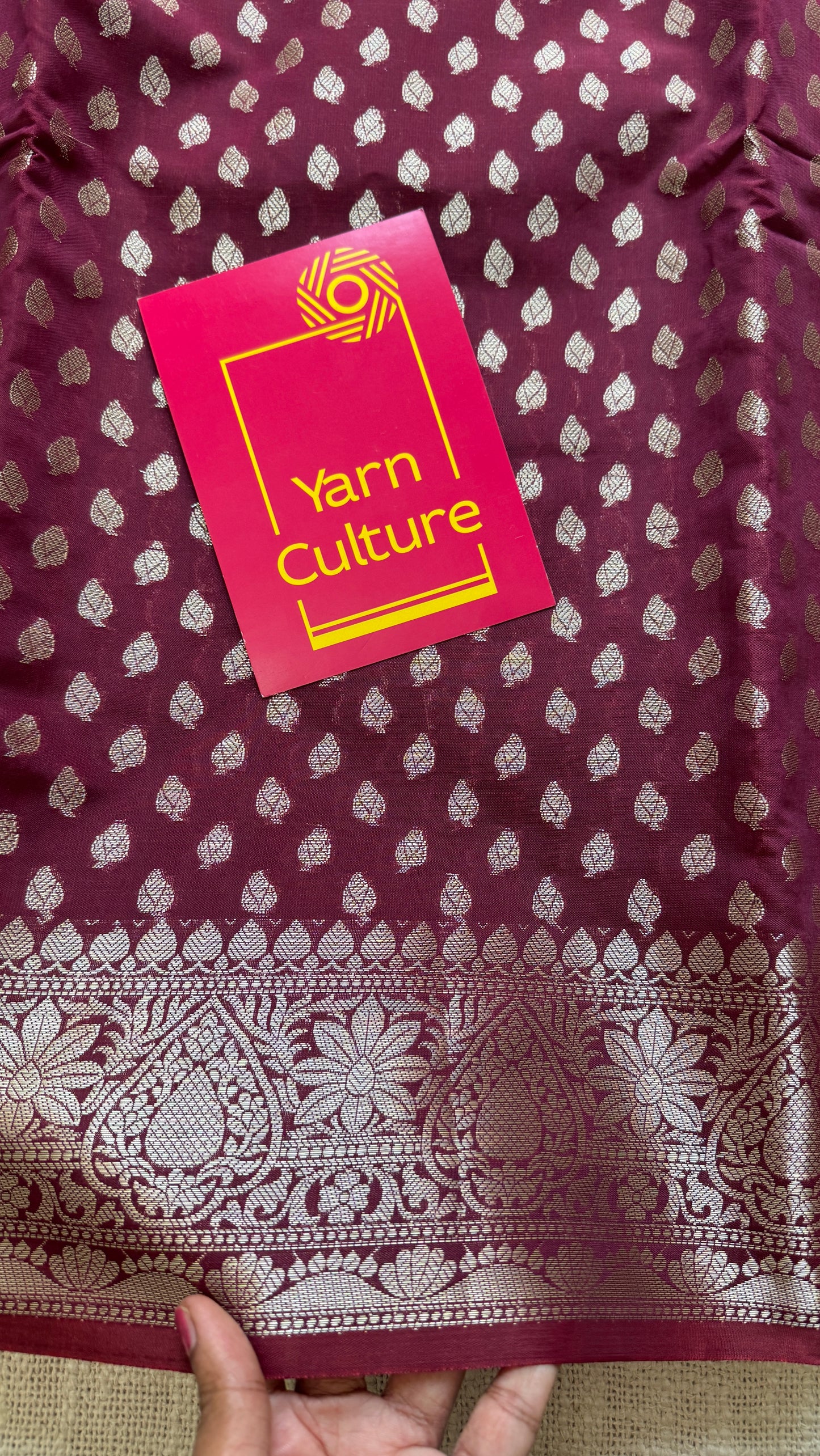 Maroon Wine - Banarasi Semi Katan Silk