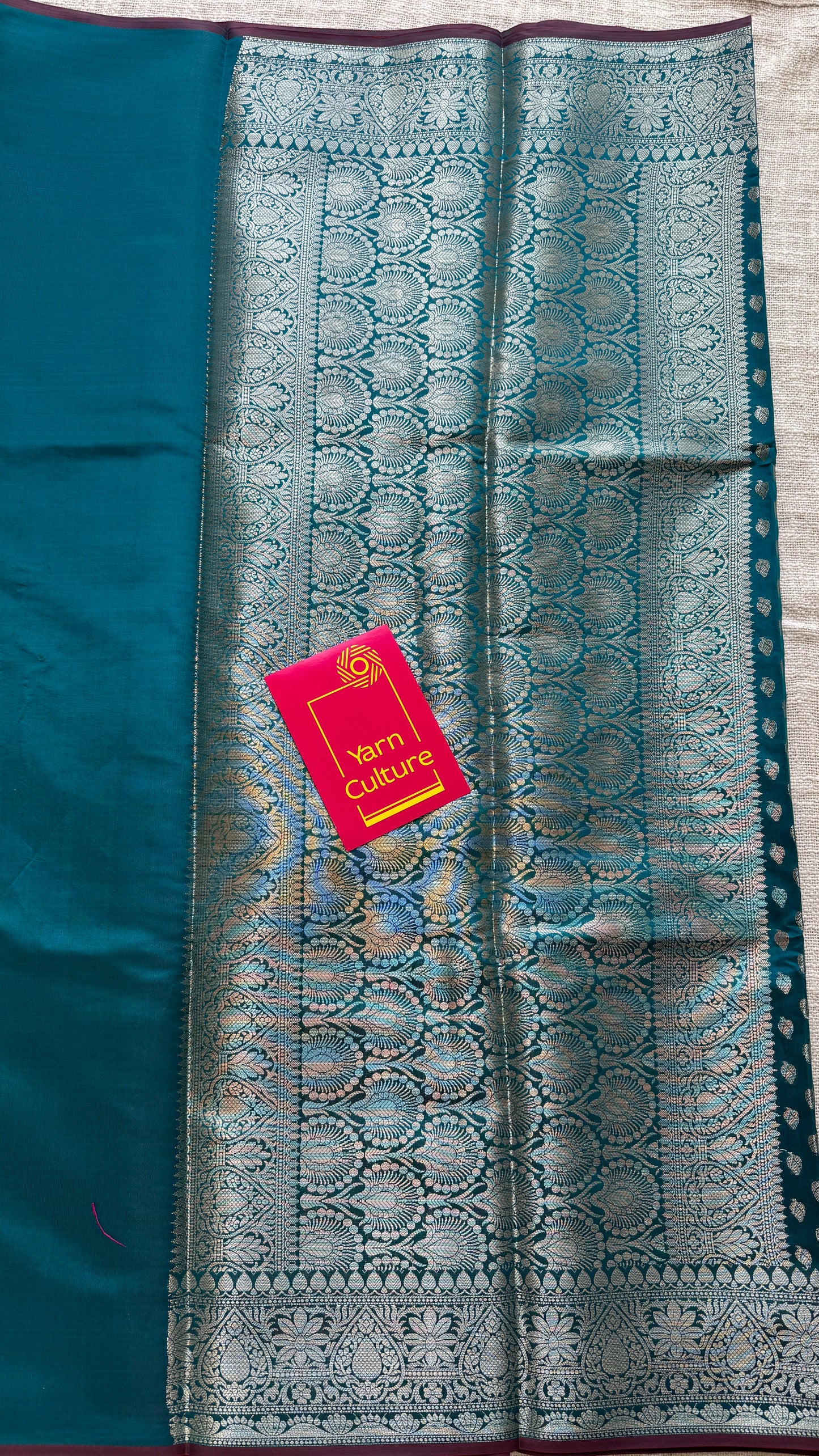 Teal Coffee Brown - Banarasi Semi Katan Silk - YCBLSK03