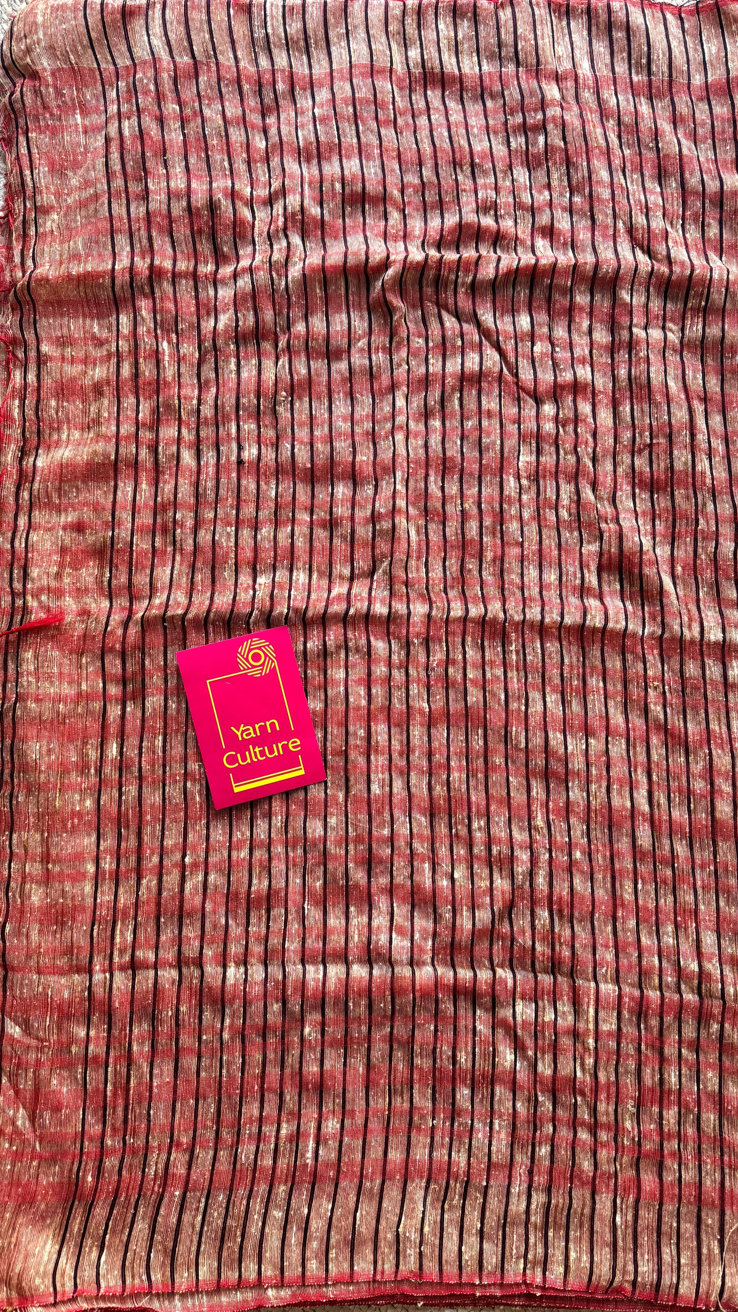 Red and Cream - Ketia (tussar cotton blend)